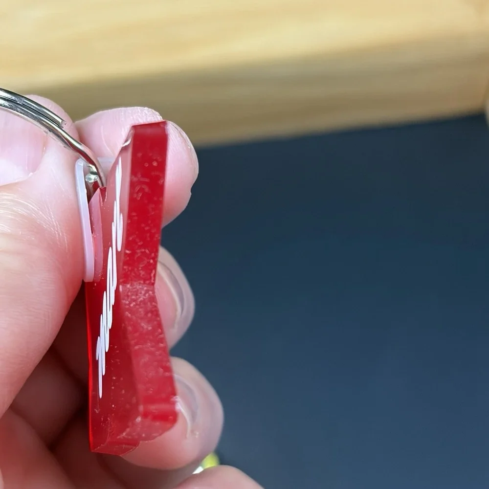 Vintage Kmart Red Acrylic K Logo Keychain 1990s Retail Store Promo Collectible